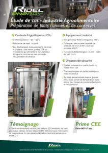 Récupération de chaleur sur installation CO2 - Etude de cas - Ridel-Energy