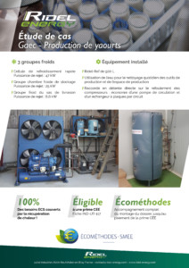 Récupération de chaleur production de yaourts - Etude de cas - Ridel-Energy