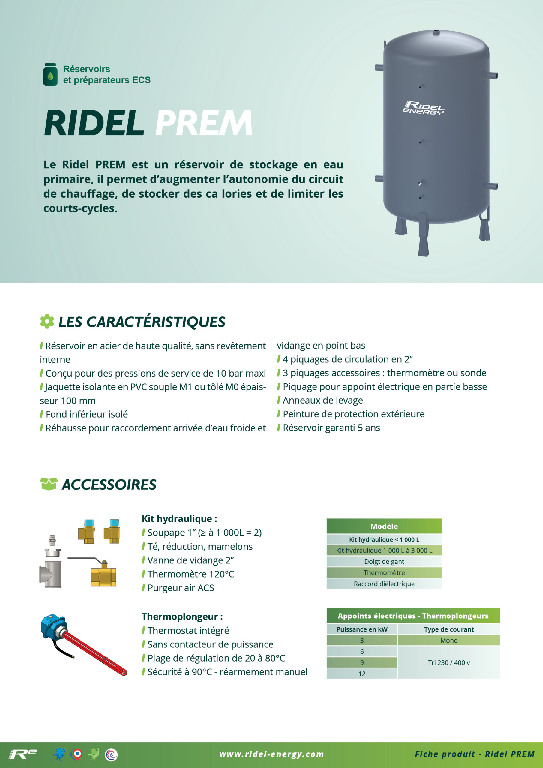 Fiche produit - Ridel PREM